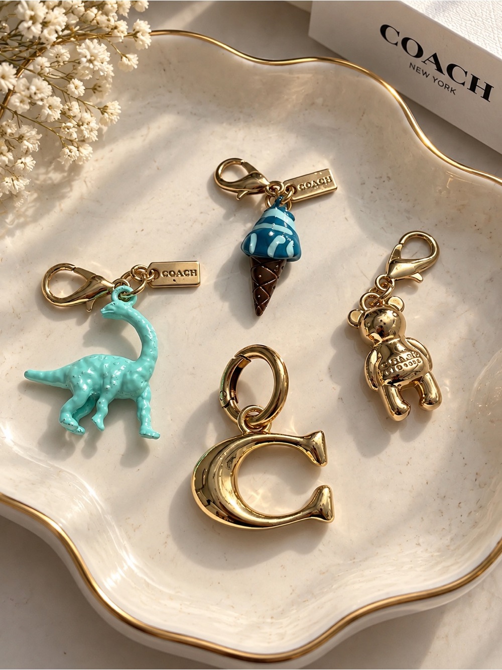 Lot of Authentic Repurposed Coach Charms Keychains